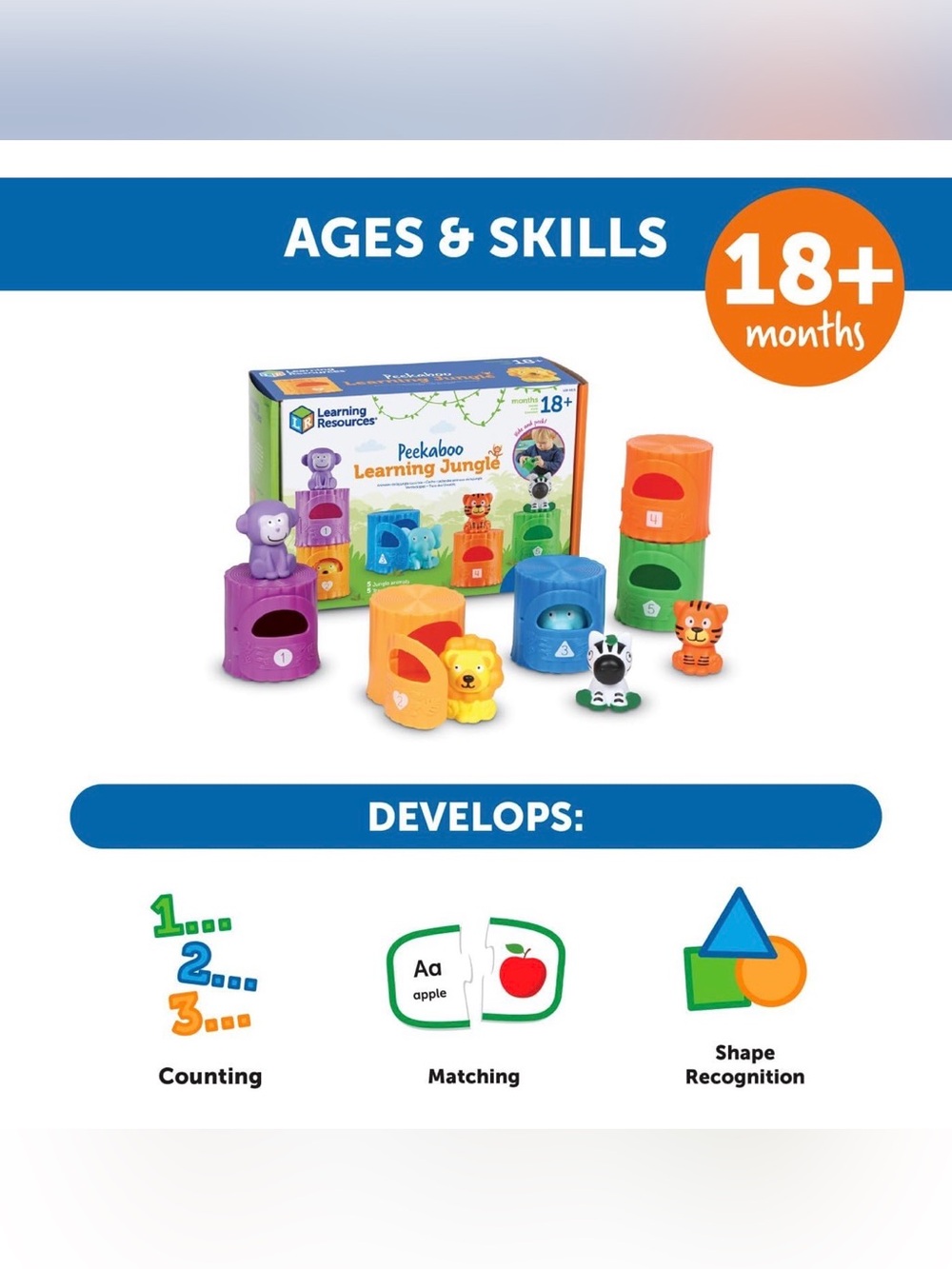 Learning Resources Peekaboo Learning Jungle Toddler Montessori Toy Brand New - Picture 4 of 11